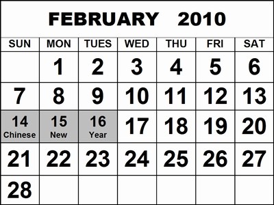 Free Calendar 2010 with Singapore Public Holidays