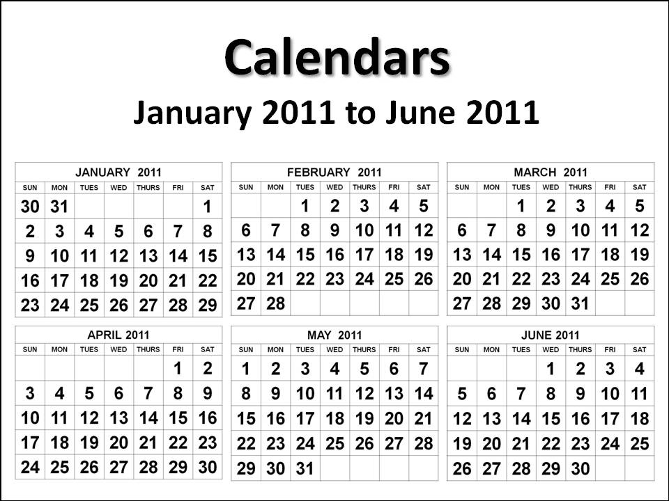 2011 calendar printable by month