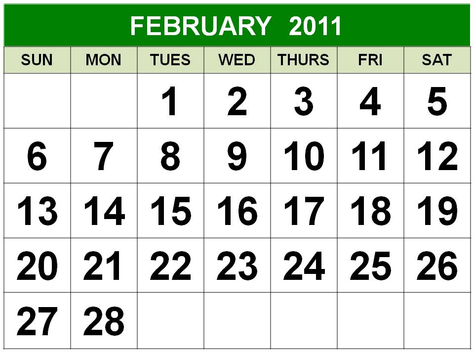 2011 february calendar template. Preview of February 2011