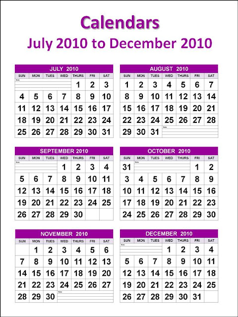 printable calendars july. Calendars July 2010 to