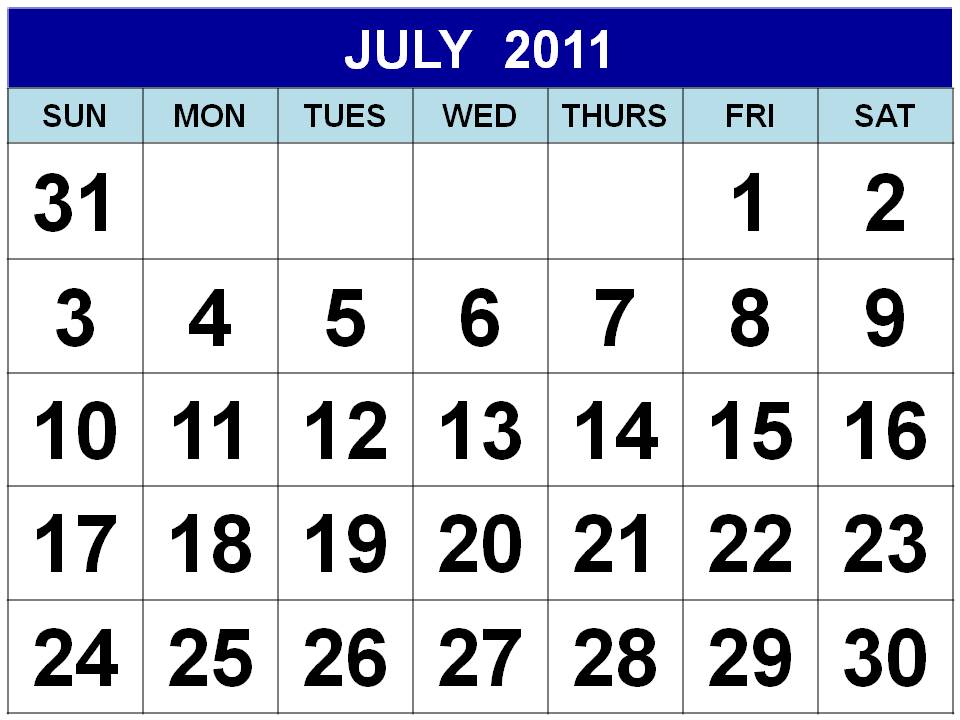 june and july calendar 2011.