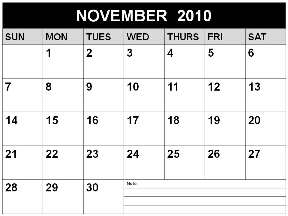 november 2010 calendar printable. printable calendar 2010