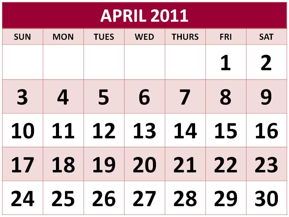 april 2011 calendar printable with holidays. april 2011 calendar printable