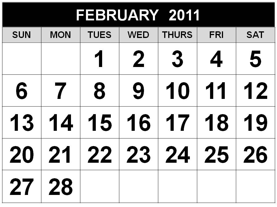 2011 calendar black