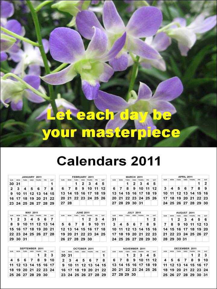 To download and print these Free Big A4 Calendar 2011 January to December