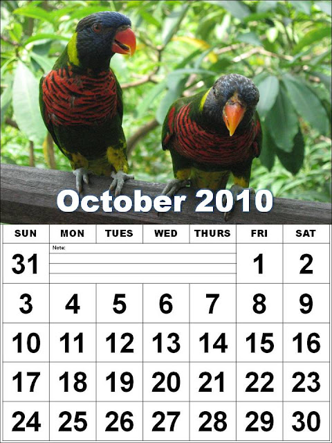 2010 october calendar. Free Homemade Calendar 2010