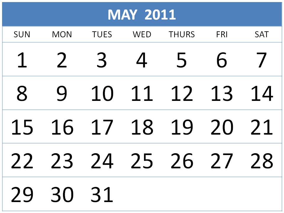 may calendar 2011 template. may 2011 calendar template.