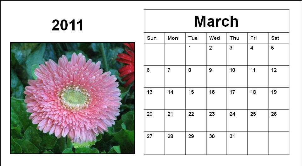 blank march calendar. lank march 2011 calendar