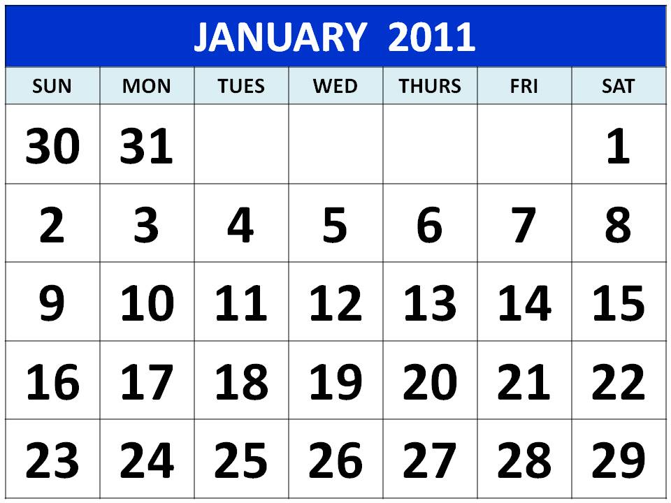 monthly calendar printable 2011. monthly calendar printable