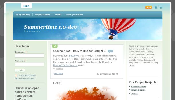 Summer Time Free Drupal Theme Summer Time Free Drupal Theme
