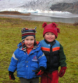 PZ and Bodhi playing at glacier