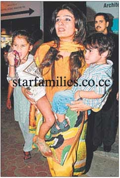 Bollywood Star Kids: Raveena Tandon With Her Children at the Opening of