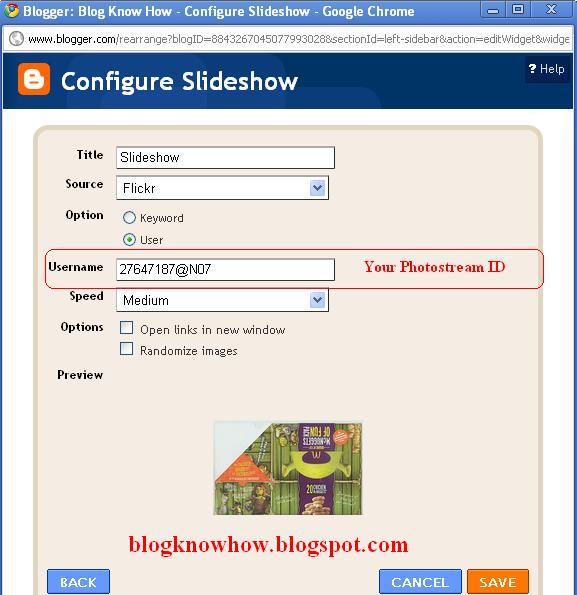 How to Add a Flickr Slideshow Gadget to Blogger Blog Know How