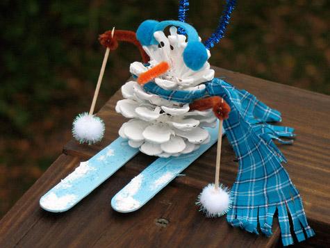 Snowman Crafts For Toddlers. Pinecone Snowman