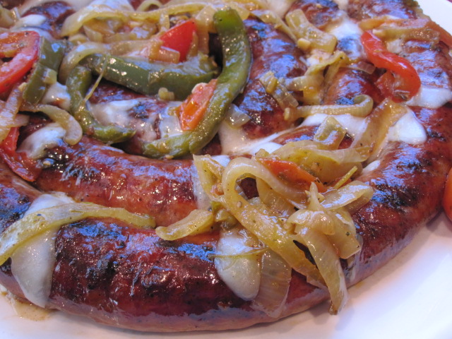 Stirring The Pot: Grilled Sausage Ring With Parsley And Provolone Over  Pepperonata