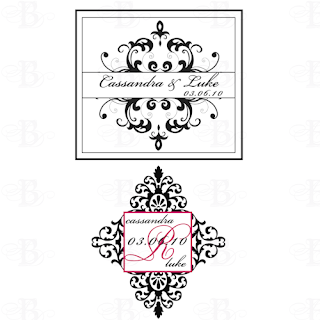 wedding monogram logo design pink black