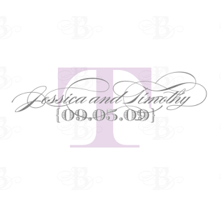 wedding monogram design lavender gray