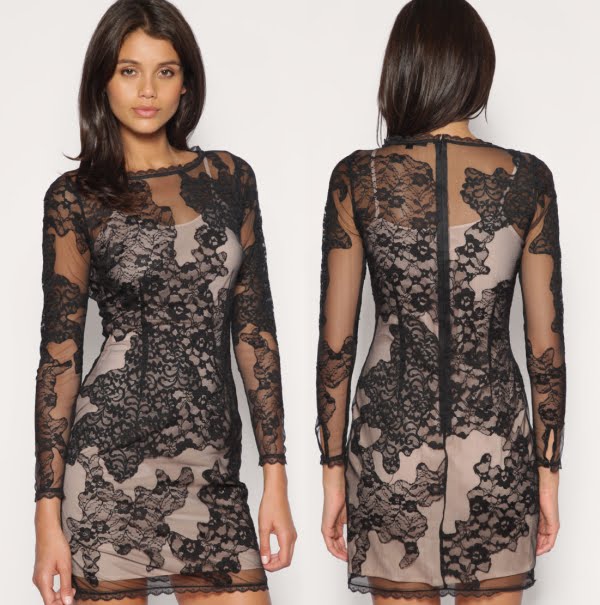 Lace Trim Bodycon Dress