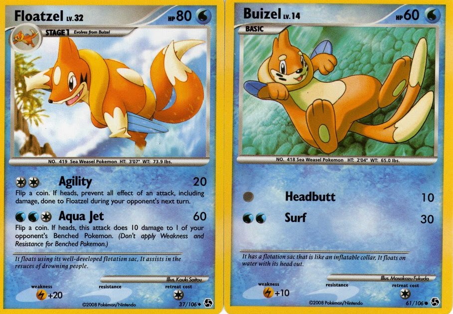 My Pokemon Card Collection Pokemon Floatzel Lv.32 evolves from Buizel