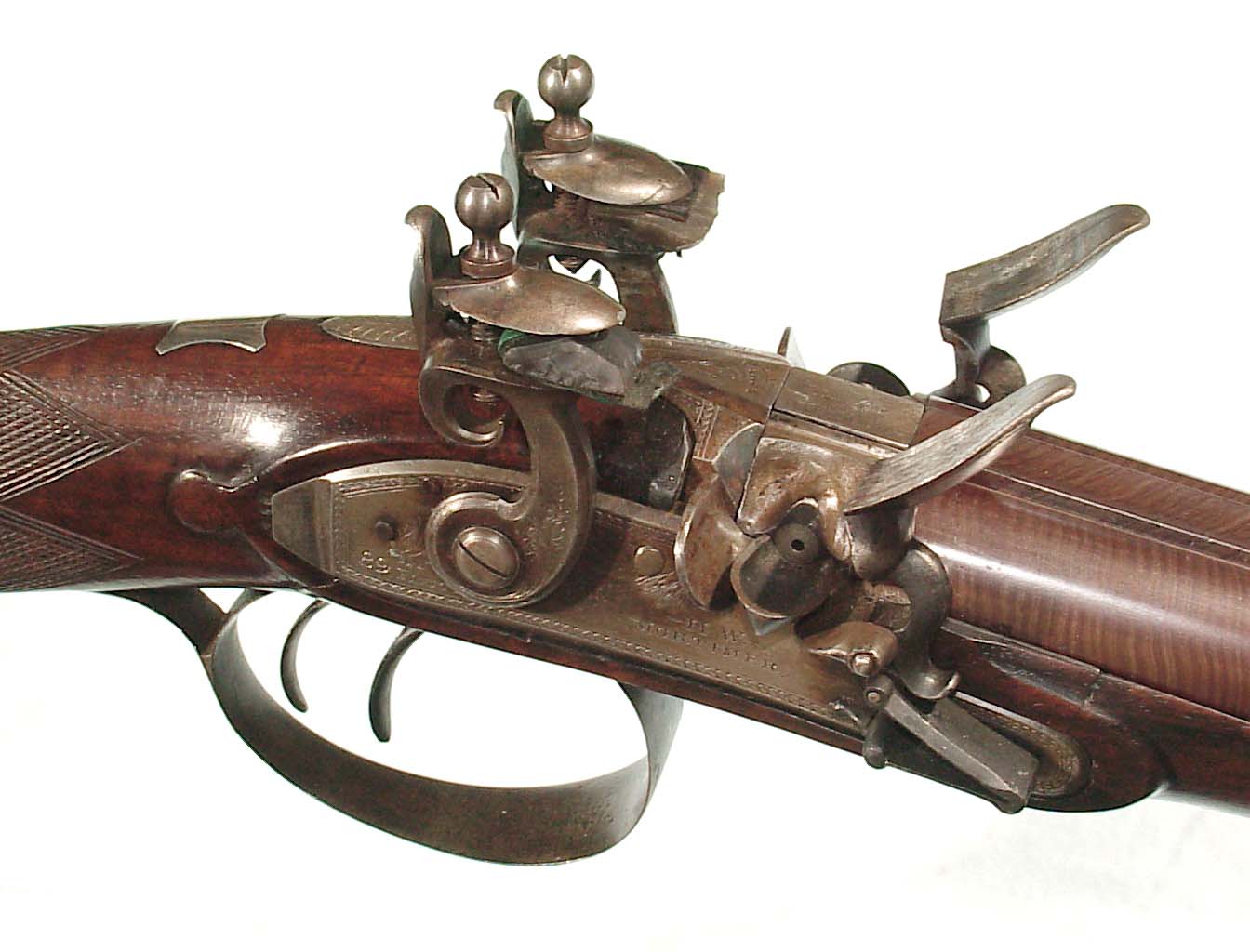 Contemporary Makers English Double Flintlock 16 Bore Shotgun by "H. W