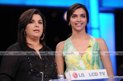 deepika padukone farah 4  Deepika Padukone & Farah Khan With Salman Khan on 10 Ka Dum