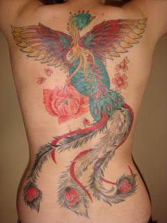 Female Backpiece Japanese Phoenix Tattoo