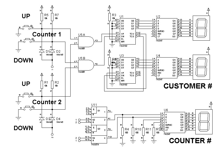 Circuit Desolator: Logic Based Digital Queuing System Circuit (74192
