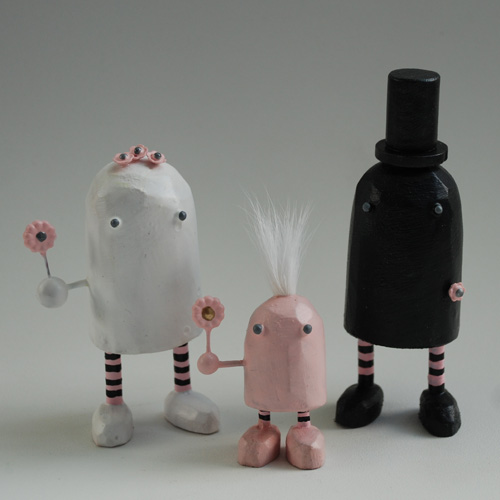 I matched their wedding colors of pale pink black white and gray