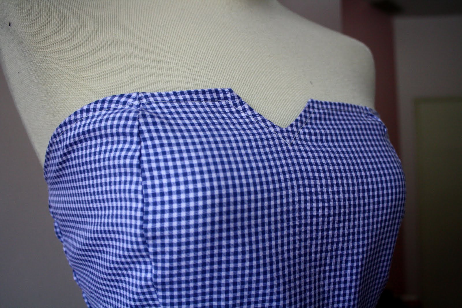 Checkered Blue Dress