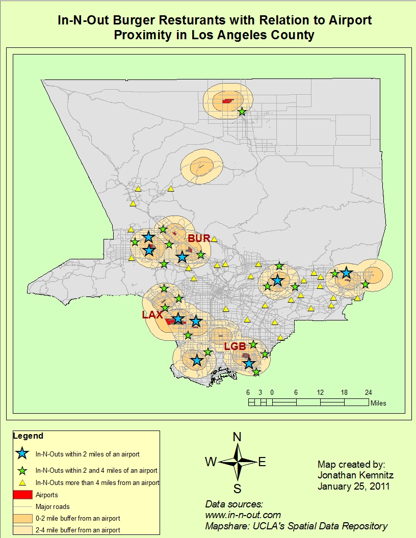 i decided to map out all of the in n out burger locations throughout los angeles county and show where they are in relation to the county s airports i decided to map out all of the in n out burger locations throughout los angeles county and show where they are in relation to the county s airports