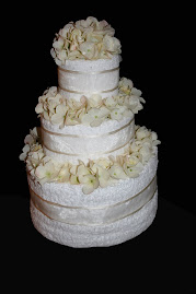 Hydrangea Wedding Towel Cake