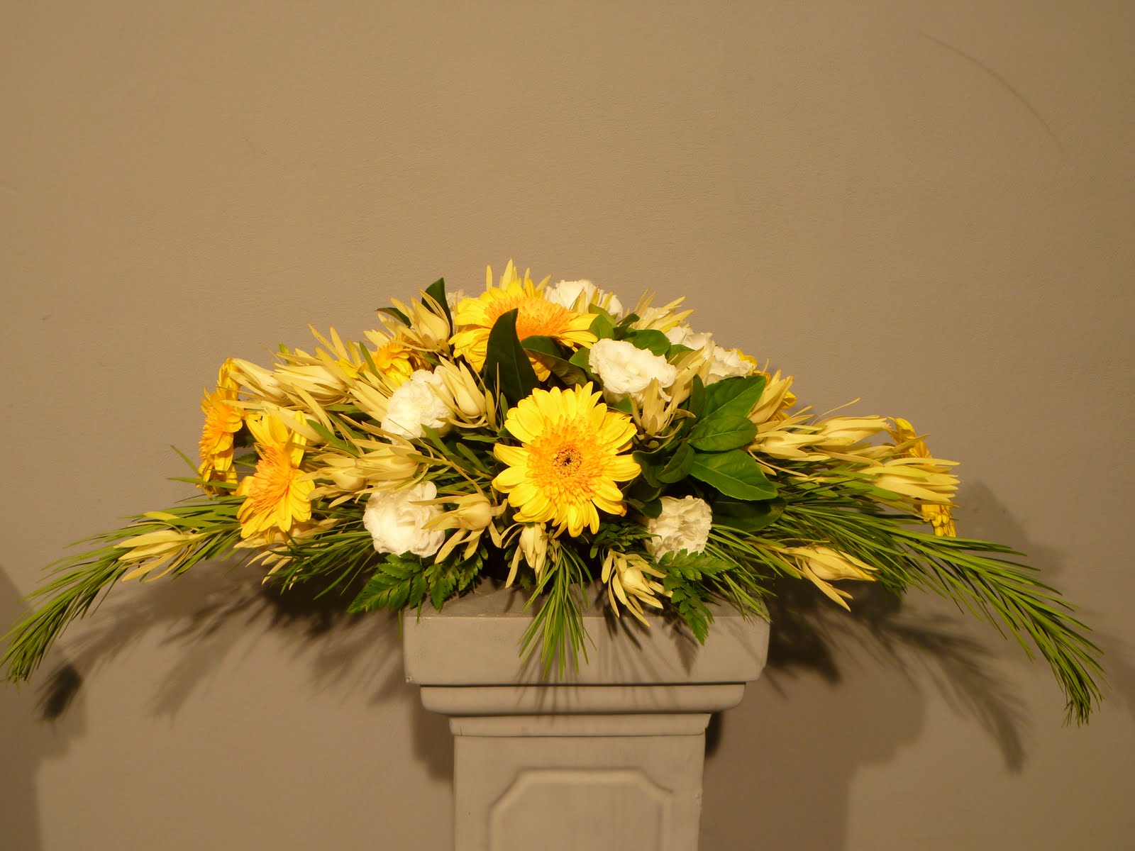 Flowers made by me Horizontal Table Arrangement