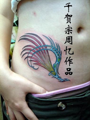 chinese phoenix tattoo on sexy girl