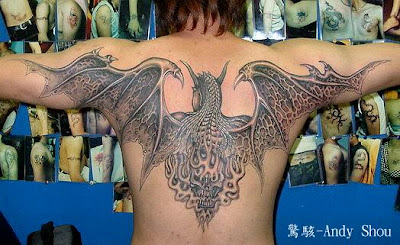 Vampire tattoo design on the back