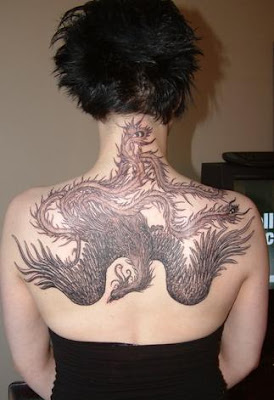 phoenix tattoo design on the back