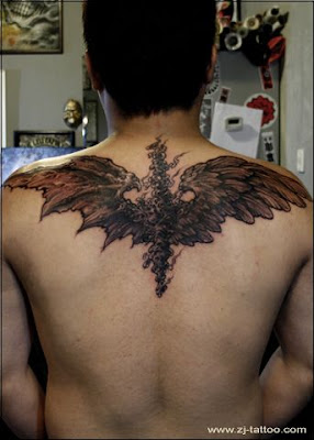 wing tattoo on the back