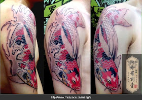 koi fish tattoo design on the arm