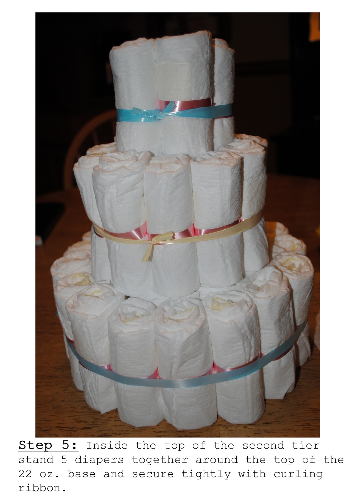 Piece by Piece Tutorial How to Make a Diaper Cake