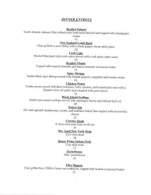 Dinner Menu