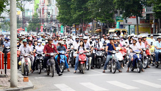Motos en Ho Chin Mihn (Saigon) en Vietnam