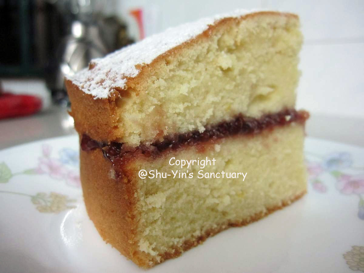 ShuYin's Sanctuary Yellow Cake with Raspberry Jam Filling