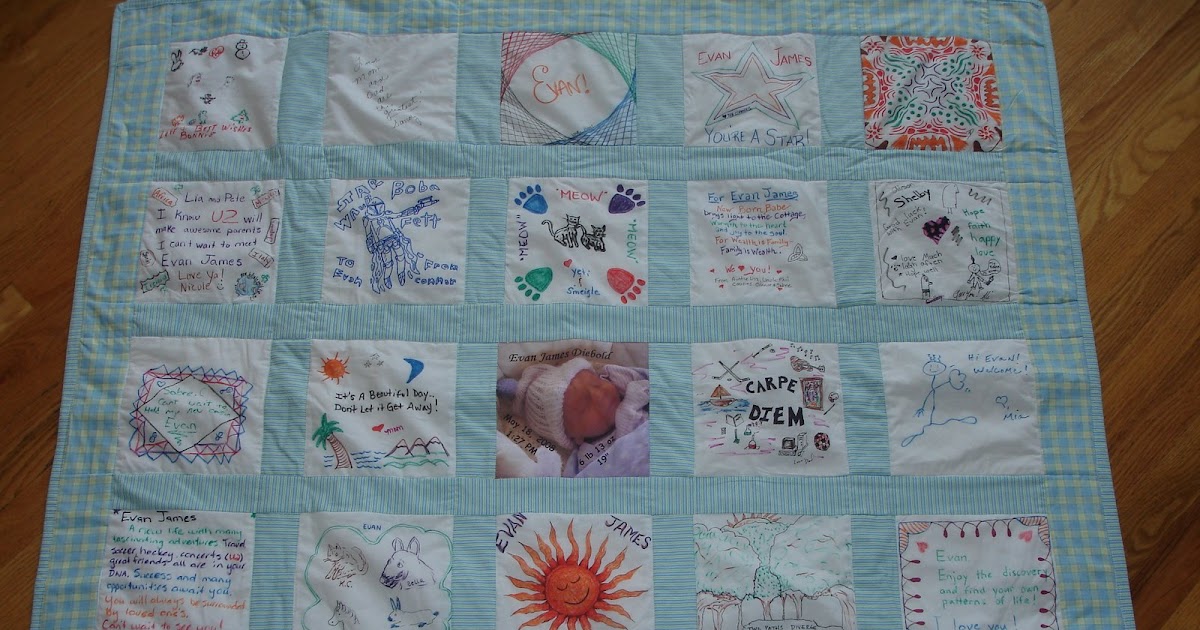 Evan's Excellent Adventures Baby Shower Quilt