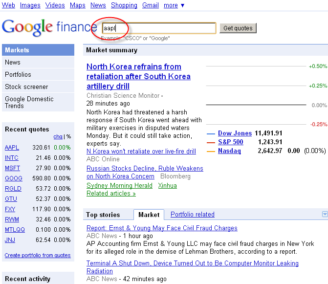 Google finance option chain