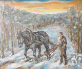 Štyri ročné obdobia s čierným koňom: zvážanie dreva - zima