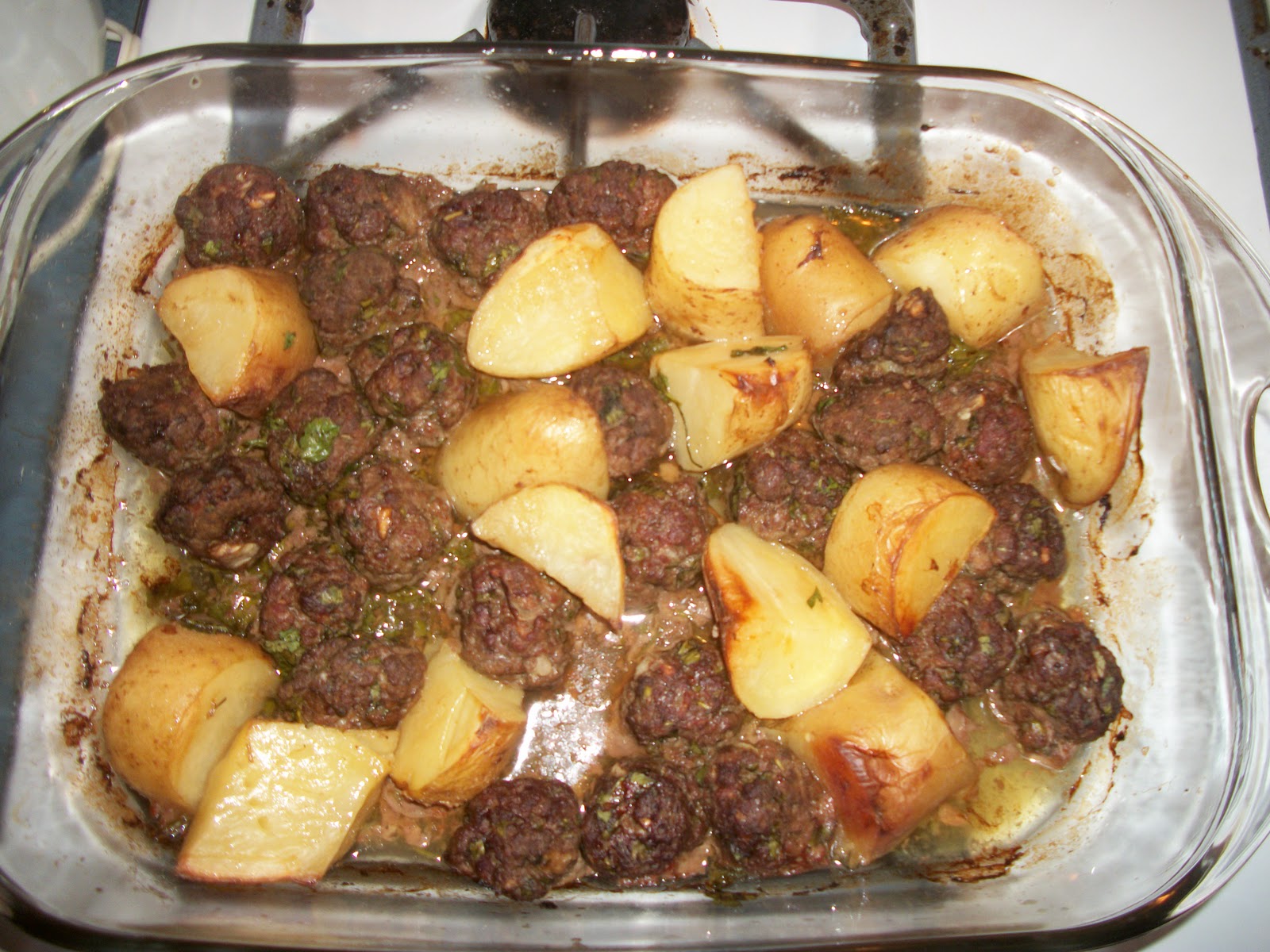 Six Worlds of Cooking Oven Baked Kofta and Potatoes(Lebanese food)