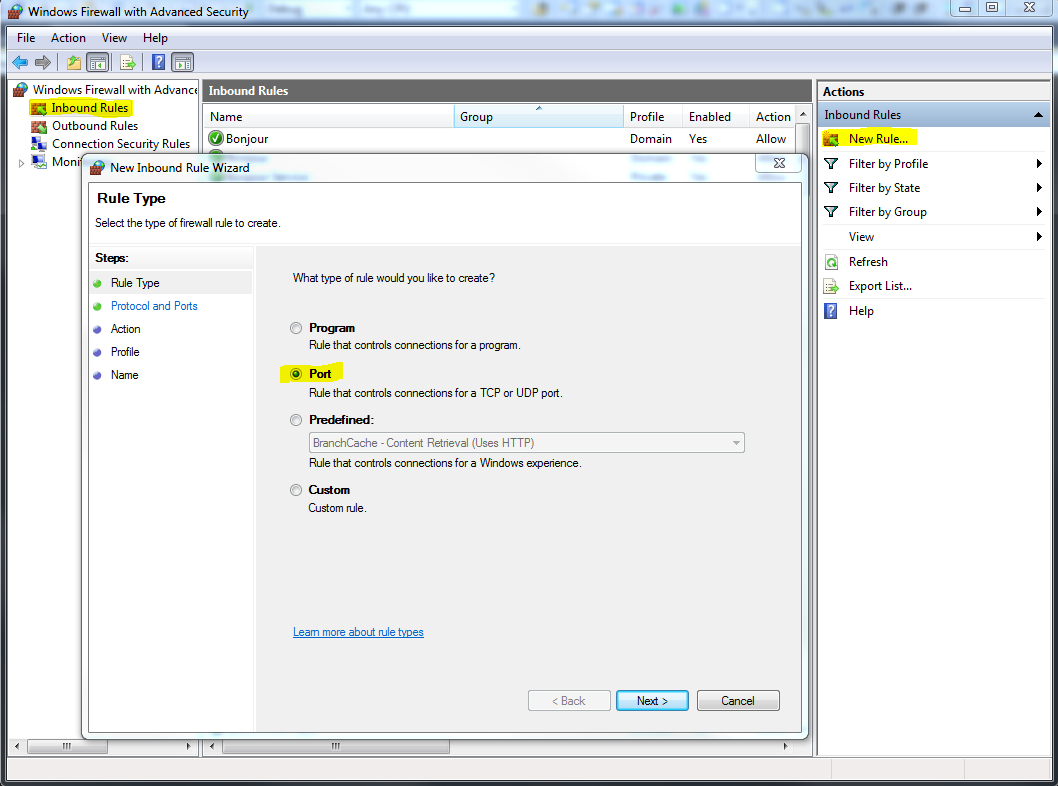 Blogpad Open Port Windows 7