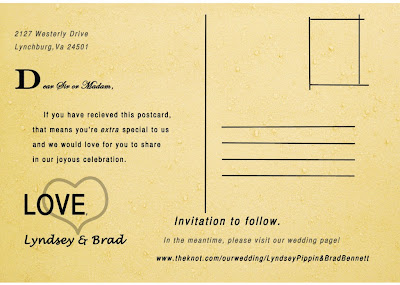 Back of Save the Date postcard wedding invitation, printed by GotPrint