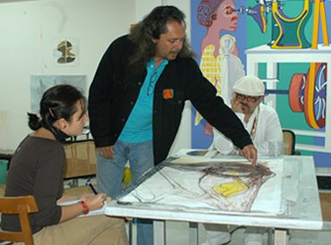 José Bedia en el taller de Vigo