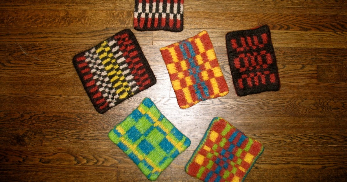 knitting insights Double knit felted hot pads