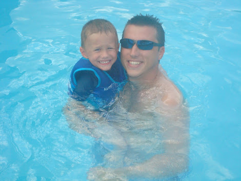 Daddy and Coby in the pool